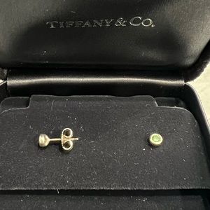 Tiffany Peretti green tsavorite colors by the yard silver earrings